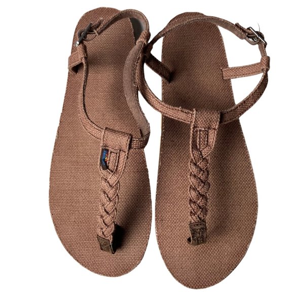 NWOT Rainbow Hemp Braided T-Strap Sandal Ladies Large - Picture 1 of 6